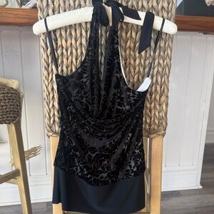 Black Velvet Halter Top